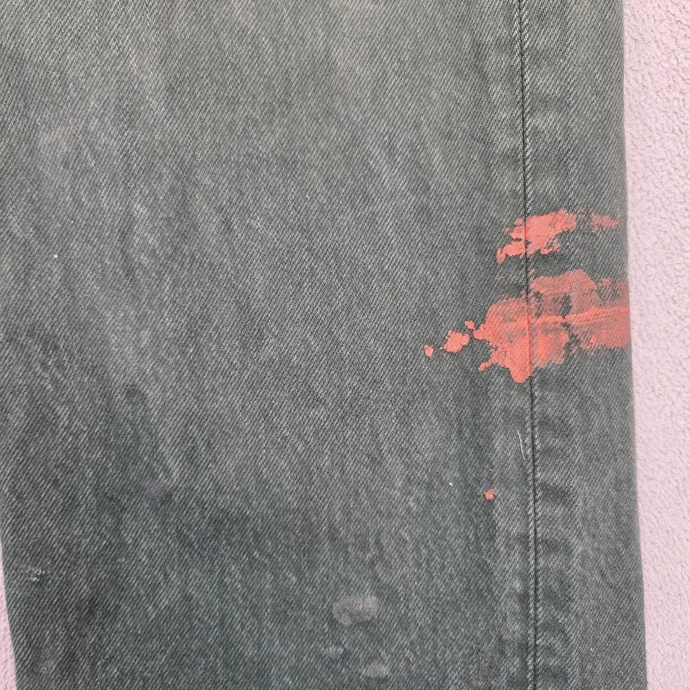 VTG Levis 501 Jeans Mens Green Straight‎ Paint Stains Art USA 90s Fits 32x30